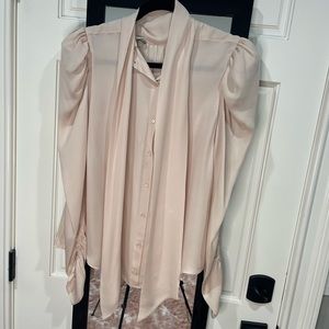 Joie silk neck tie blouse size medium